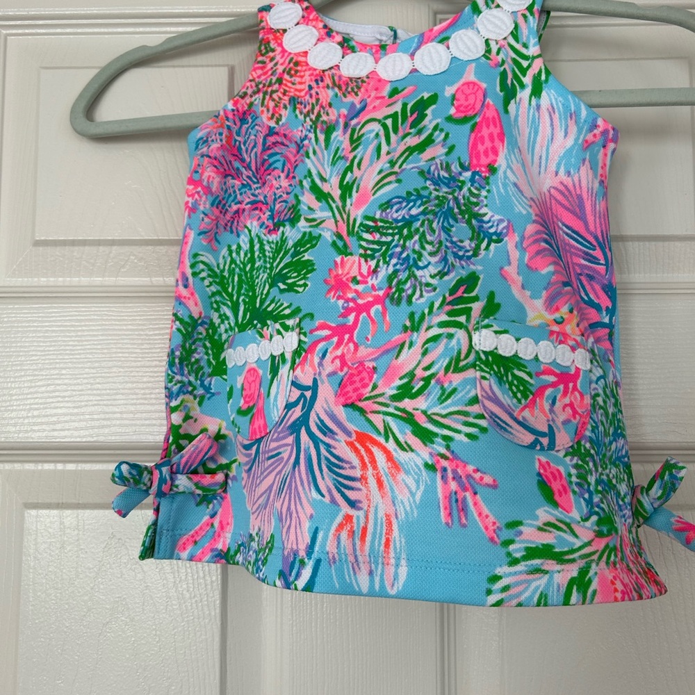 Lilly Pulitzer Baby Dress “ Cay To My Heart” Print. Sz 12/18 mths. New W Tags!